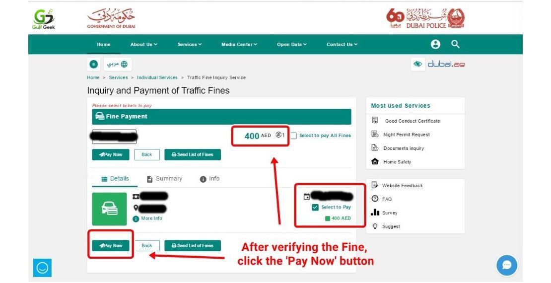 Check Parking Fine Through the RTA Website